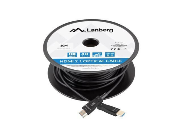 Lanberg HDMI 2.1 HDMI male - HDMI male 10m Μαύρο (CA-HDMI-30FB-0100-BK) - Image 2