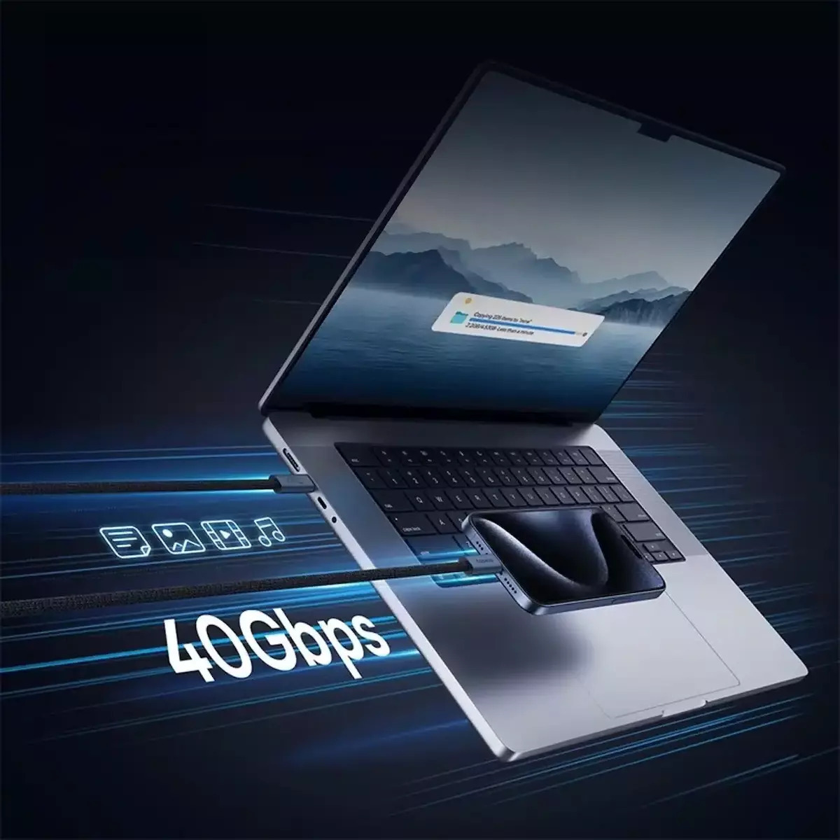 Baseus Flash Series 2 USB 2.0 USB-C male - USB-C 240W 1m (P10311803111-00) - Image 6
