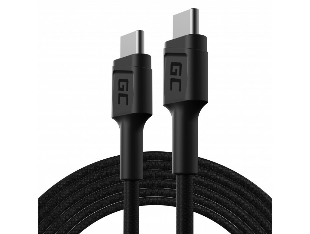 Green Cell PowerStream Braided USB 2.0 Cable USB-C male - USB-C 60W Μαύρο 2m (KABGC29)