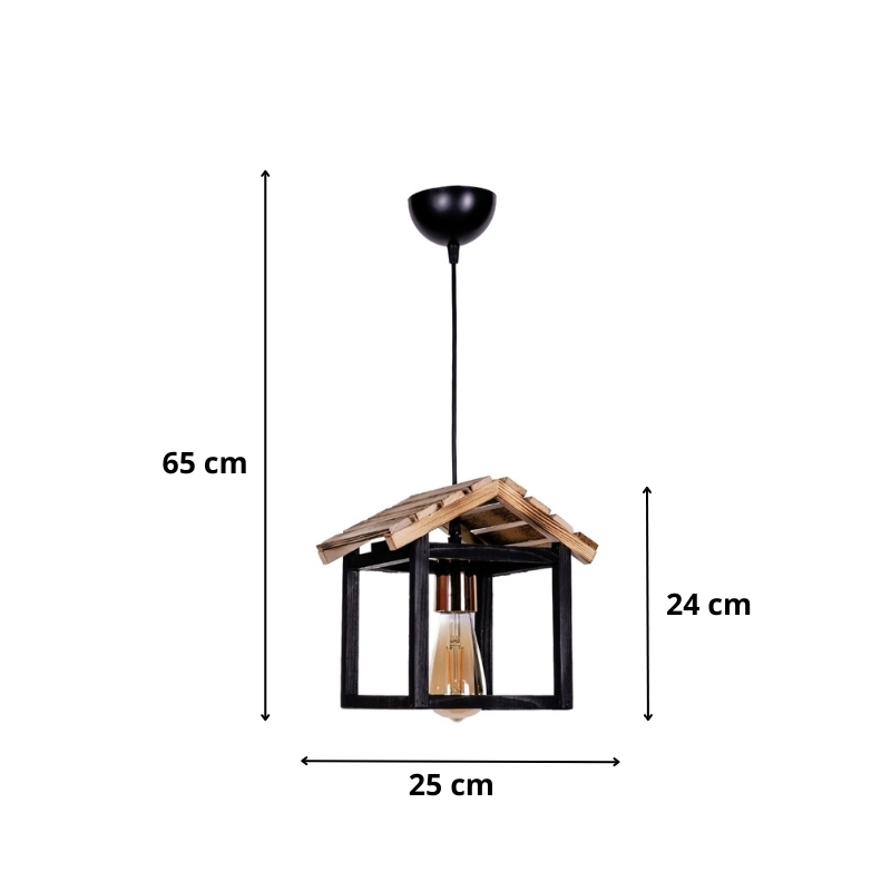 Megapap Kale Κρεμαστό Φωτιστικό Μαύρο 25x18x65εκ. - Image 3