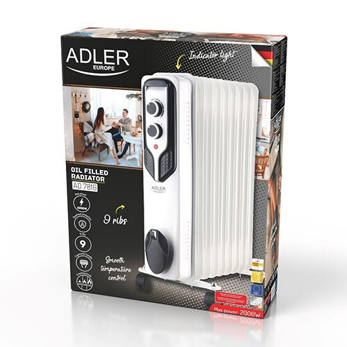 Adler Καλοριφέρ Λαδιού με 9 Φέτες 2000W - Image 7
