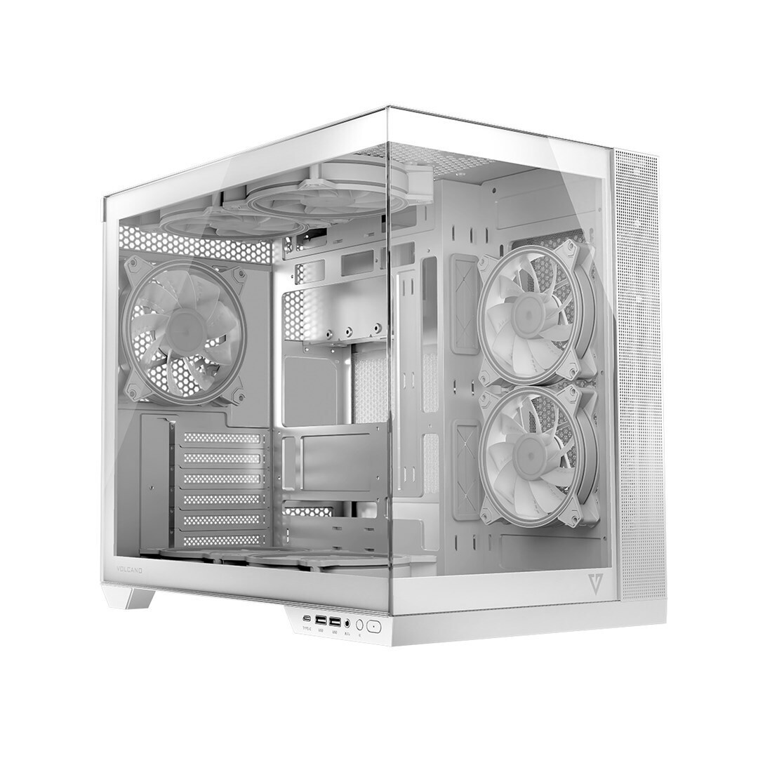 Modecom Panorama Gaming Midi Tower Κουτί Υπολογιστή με Πλαϊνό Παράθυρο Λευκό