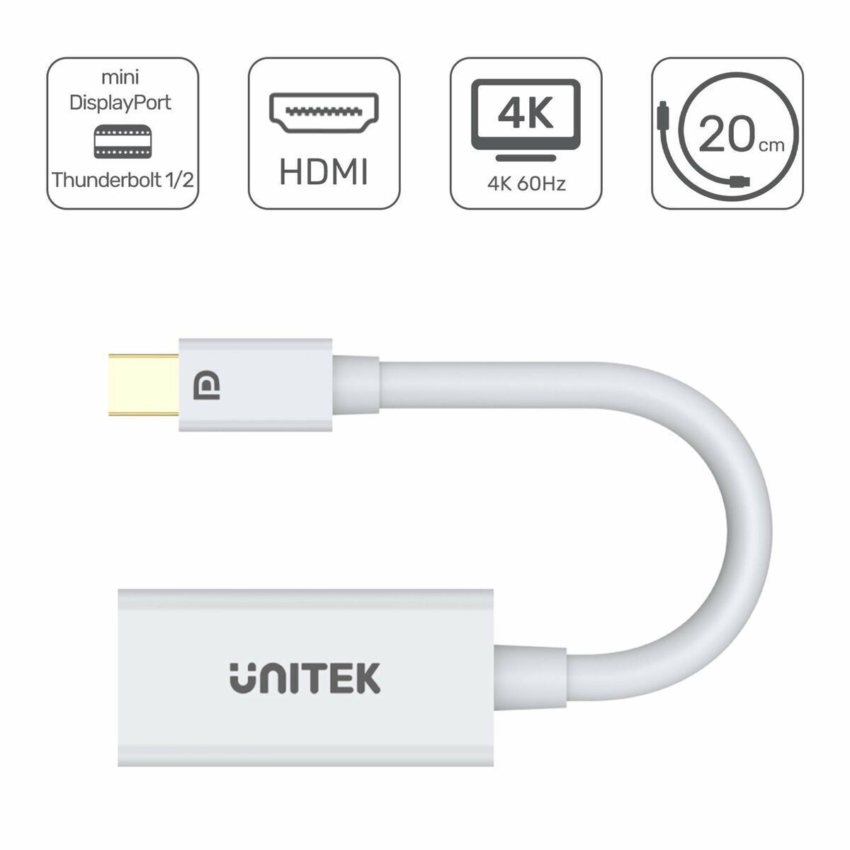 Unitek mini DisplayPort male σε HDMI female (Y-6331) - Image 4