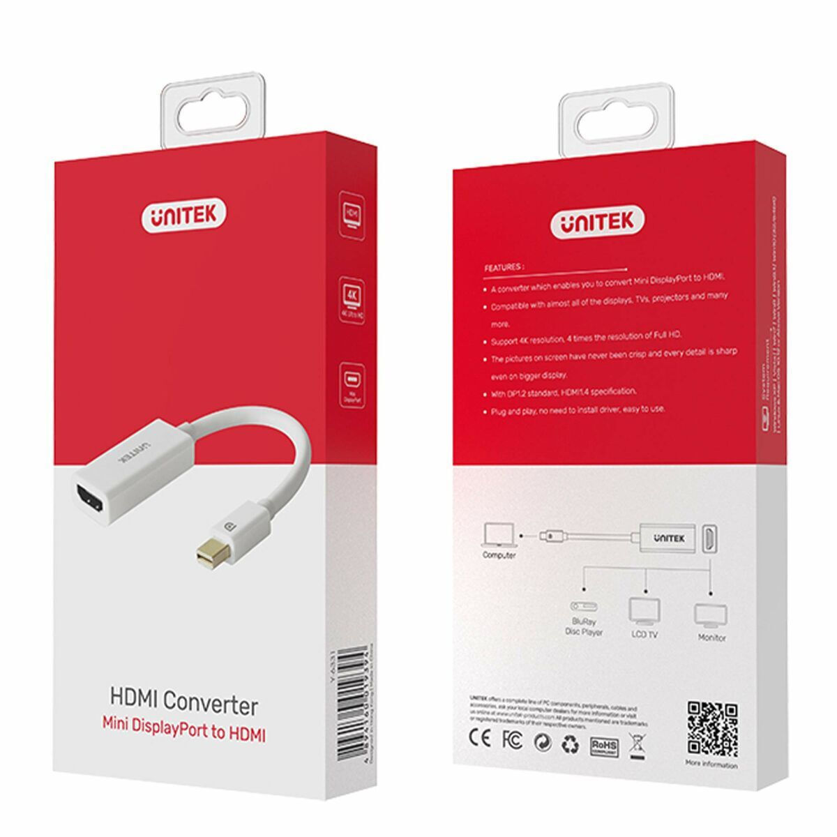 Unitek mini DisplayPort male σε HDMI female (Y-6331) - Image 5
