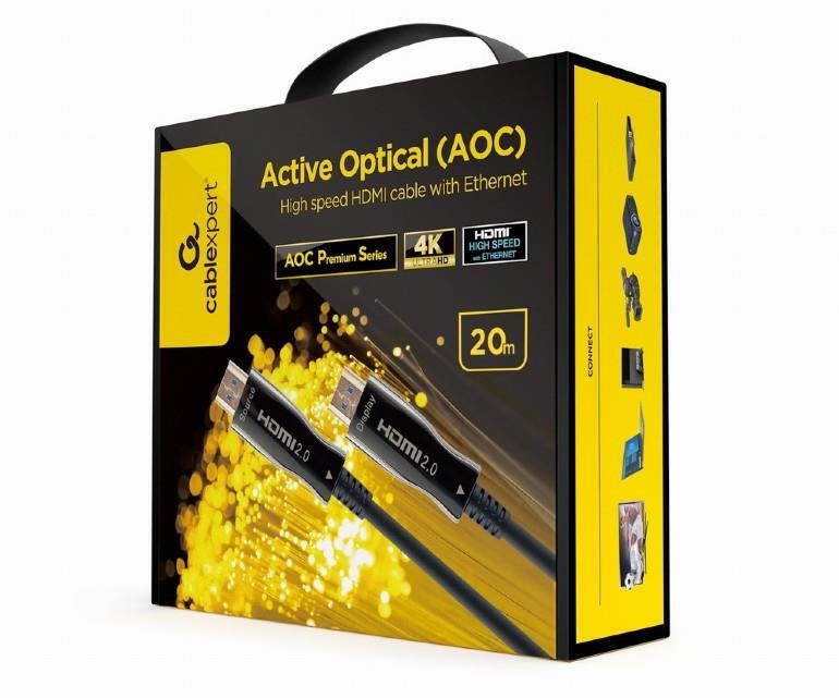 Cablexpert Active Optical HDMI 2.0 HDMI male - HDMI male 20m Μαύρο (CCBP-HDMI-AOC-20M-02) - Image 2
