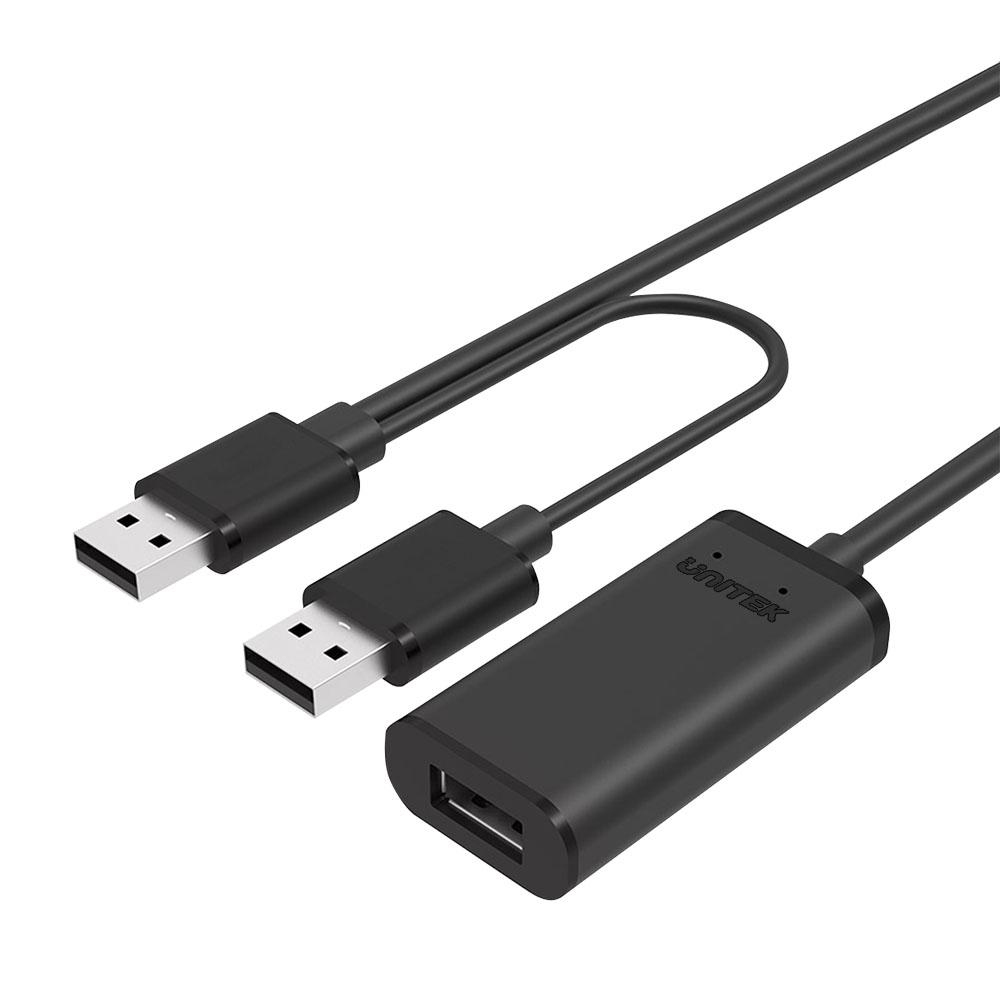 Unitek USB 2.0 Cable 2xUSB-A male - USB-B female Μαύρο 10m (Y-278) - Image 3