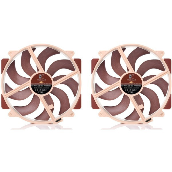 Noctua NF-A14X25R G2 PWM SX2-PP Case Fan 140mm 2τμχ Καφέ - Image 2
