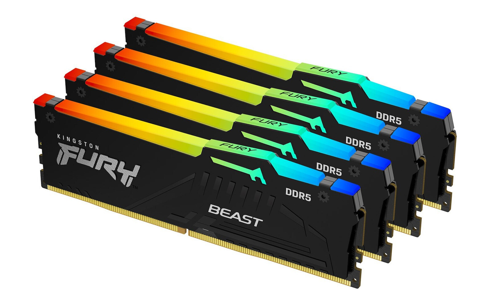 Kingston Fury Beast RGB DDR5 128GB RAM με 4x32GB Modules και Ταχύτητα 5200 για Desktop KF552C40BBAK4-128