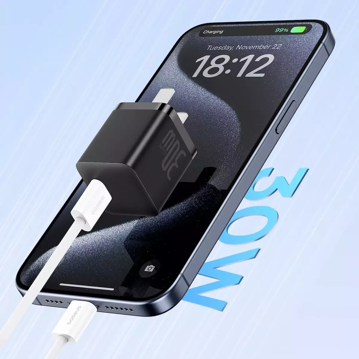 Baseus Superior Series 2 USB 2.0 Cable USB-C male - USB-C 30W Λευκό 1m (P10365200211-00) - Image 10