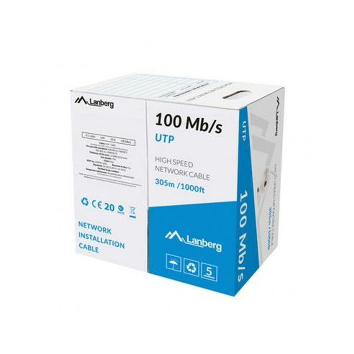 Lanberg U/UTP Καλώδιο Δικτύου Ethernet χωρίς ακροδέκτες 305m Γκρι