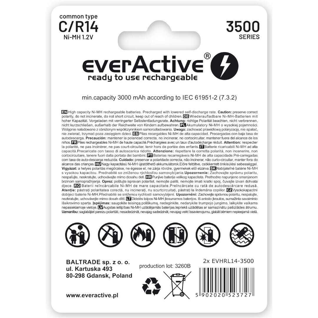 everActive Silver Line C 3500mAh 1.2V 2τμχ - Image 4