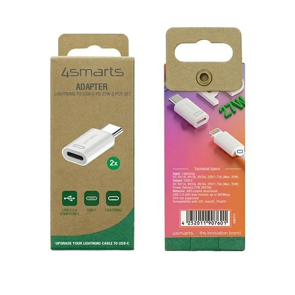 4Smarts Lightning male σε USB-C female 2τμχ (540711) - Image 5