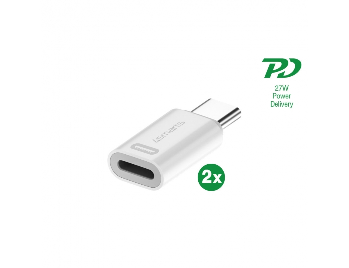 4Smarts Lightning male σε USB-C female 2τμχ (540711)