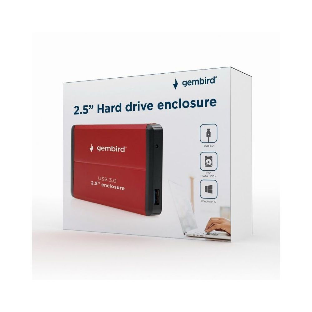 Gembird Θήκη για Σκληρό Δίσκο 2.5" SATA III με σύνδεση USB 3.0 σε Κόκκινο χρώμα EE2-U3S-2-R - Image 7