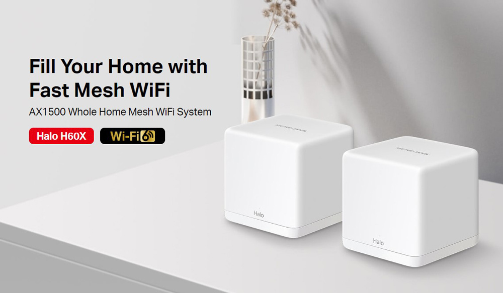 Mercusys Halo H60X v1 WiFi Mesh Network Access Point Wi‑Fi 6 Dual Band (2.4 & 5GHz) σε Διπλό Kit Λευκό - Image 4