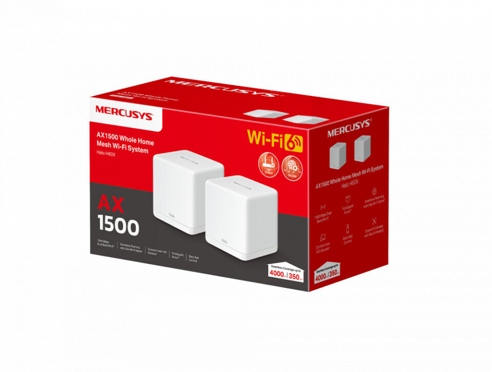 Mercusys Halo H60X v1 WiFi Mesh Network Access Point Wi‑Fi 6 Dual Band (2.4 & 5GHz) σε Διπλό Kit Λευκό - Image 6