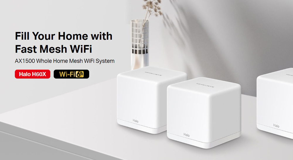 Mercusys Halo H60X v1 WiFi Mesh Network Access Point Wi‑Fi 6 Dual Band (2.4 & 5GHz) σε Τριπλό Kit Λευκό - Image 8