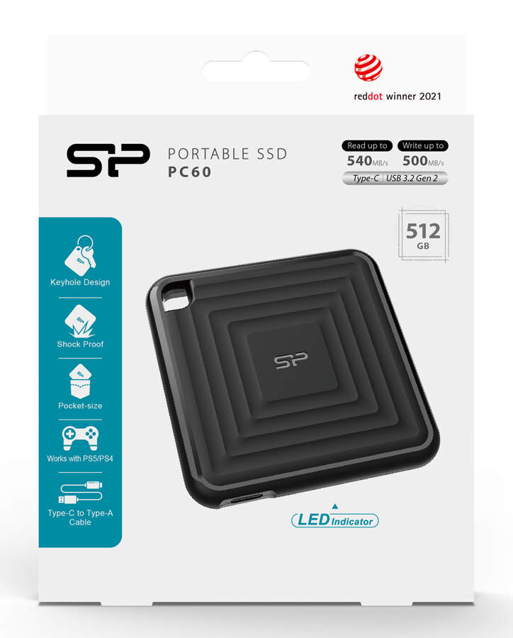 Silicon Power PC60 USB 3.1 / USB-C Εξωτερικός SSD 512GB 2.5" Μαύρο - Image 7