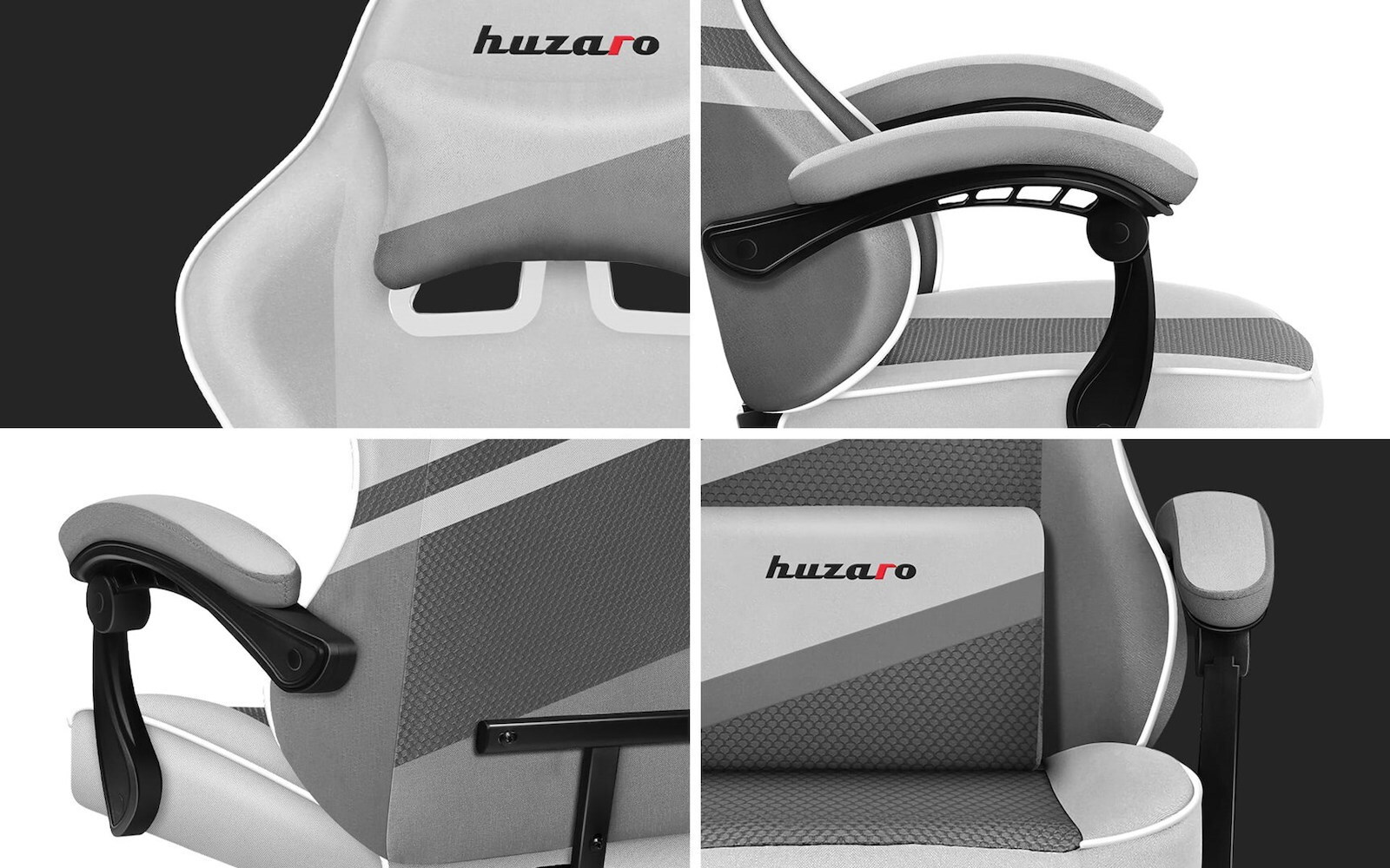 Huzaro Force 4.4 Mesh Υφασμάτινη Καρέκλα Gaming Λευκή - Image 6