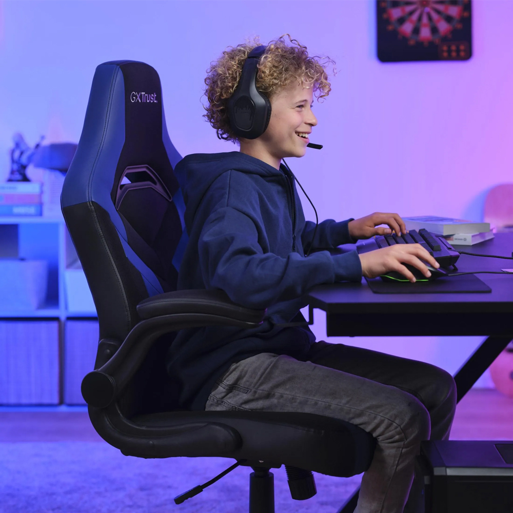 Trust Gxt 703 Καρέκλα Gaming Δερματίνης Μπλε - Image 6