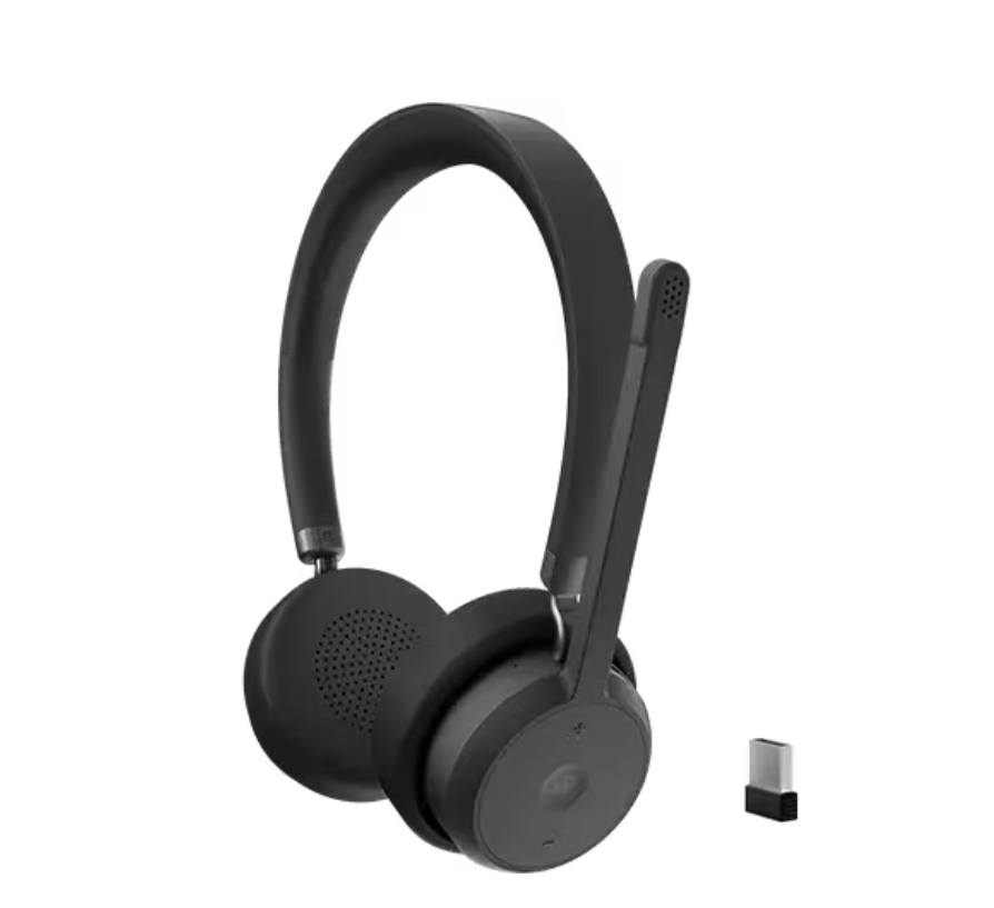 Lenovo Wireless VoIP Headset Teams On Ear Multimedia Ακουστικά με μικρόφωνο και σύνδεση Bluetooth / USB-A