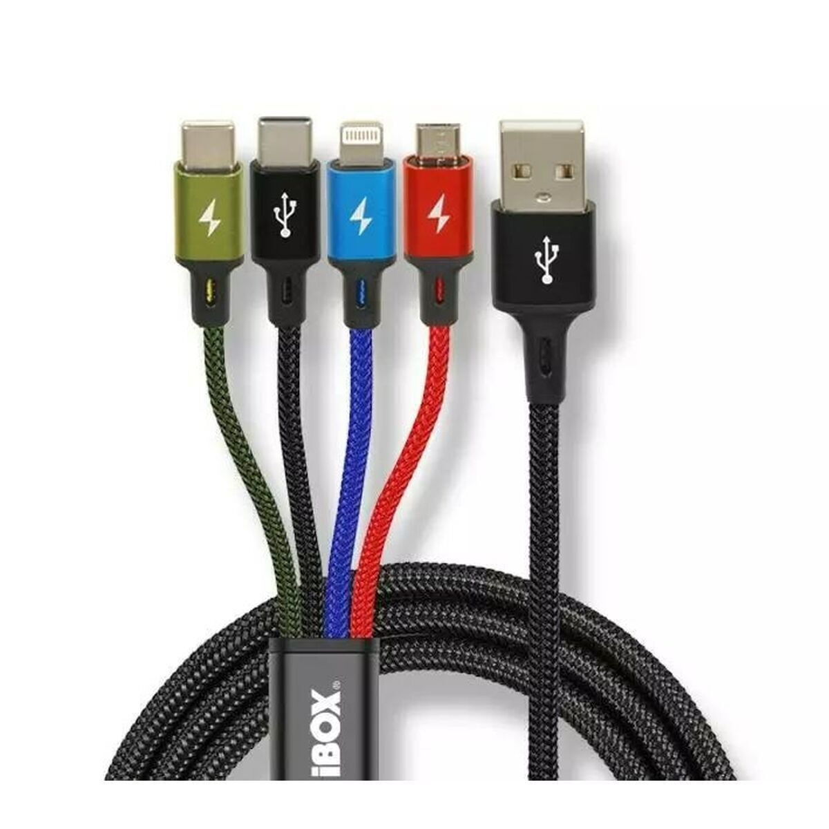 iBox Regular USB to micro USB Cable 2A Πολύχρωμο 1.2m (IKUM4W1CLR)