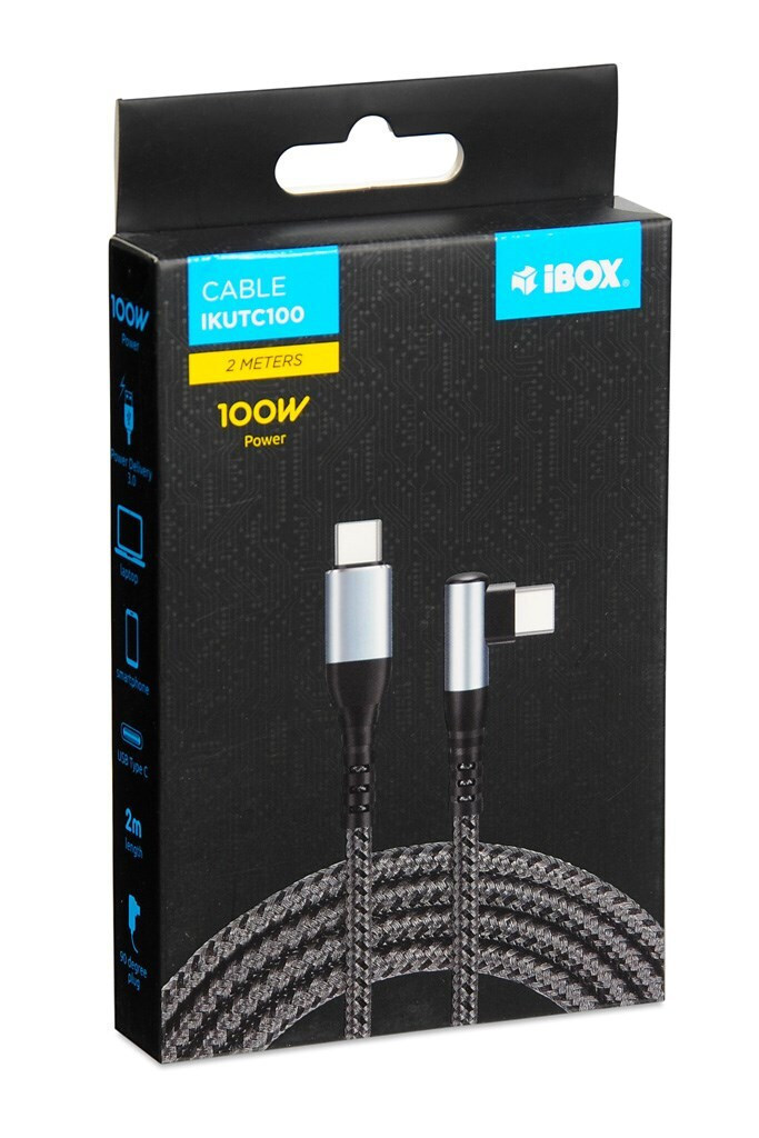 iBox USB 2.0 USB-C male - USB-C 100W 2m (IKUTC100) - Image 6