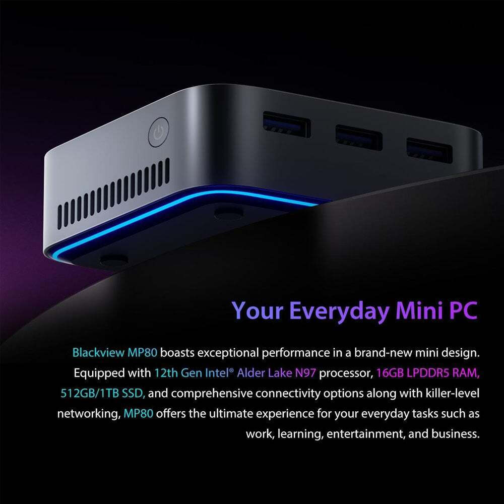 BlackView MP80 Mini PC (N-Series N97/16GB DDR4/512GB SSD/W11 Pro) - Image 6