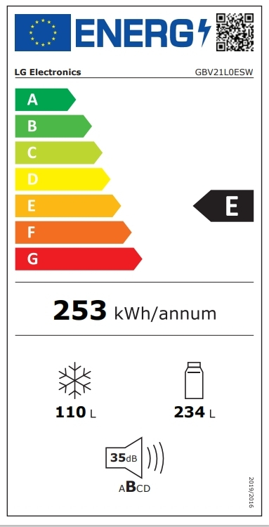 LG Ψυγειοκαταψύκτης 344lt Total NoFrost Λευκός GBV21L0ESW - Image 6