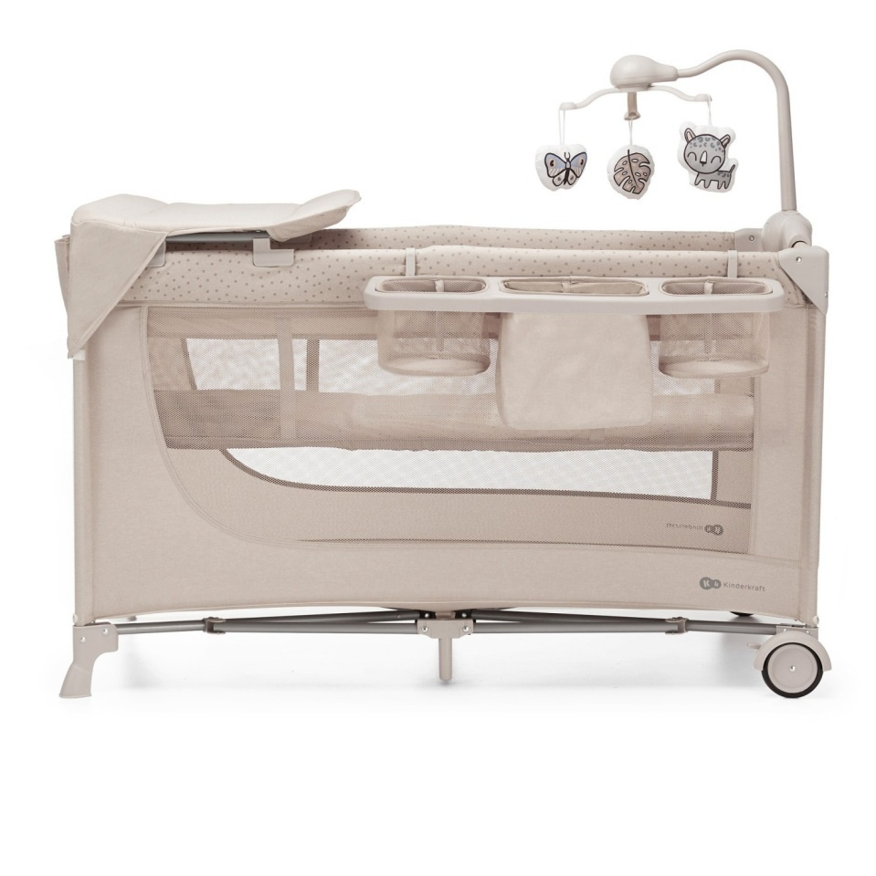 Kinderkraft Joy2 Παρκοκρέβατο 2 Επιπέδων με Στρώμα Μπεζ 129x73cm - Image 2