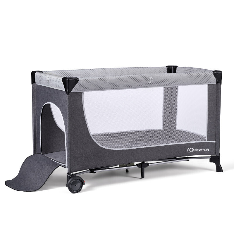 Kinderkraft Leody Παρκοκρέβατο 2 Επιπέδων με Στρώμα Γκρι 126x65cm - Image 7