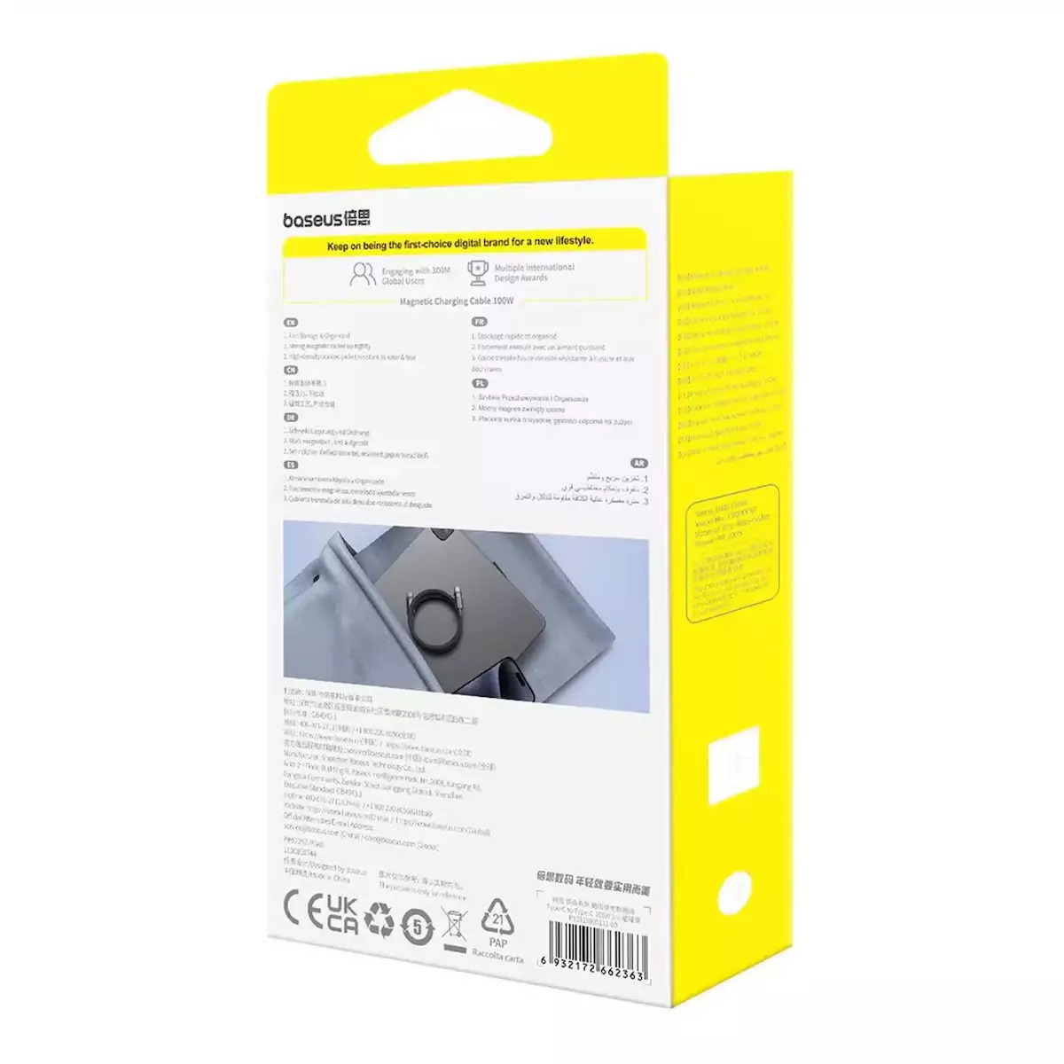 Baseus Tungsten USB 2.0 USB-C male - USB-C 100W 1m (P10319805111-00) - Image 9