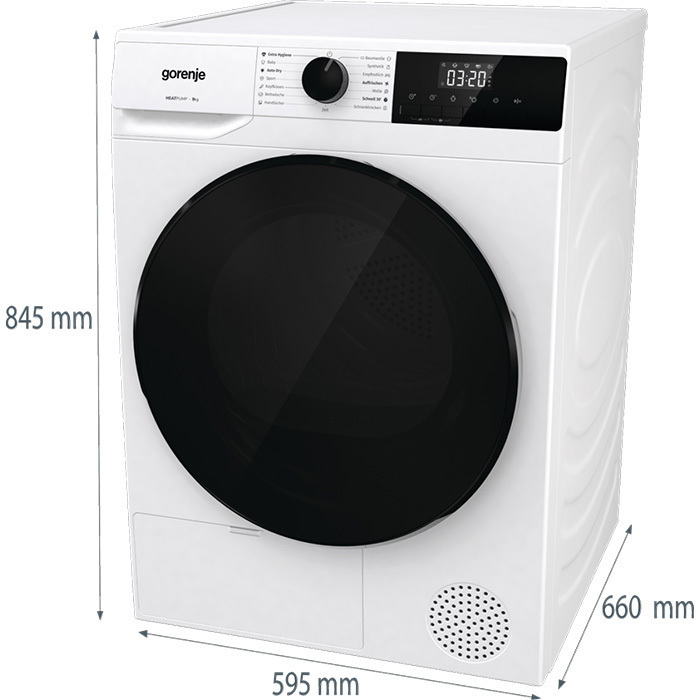 Gorenje 9kg A+++ με Αντλία Θερμότητας DHNA93 - Image 3