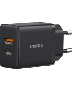 Baseus Φορτιστής Χωρίς Καλώδιο με Θύρα USB-A και Θύρα USB-C 30W Μαύρος (Cube)