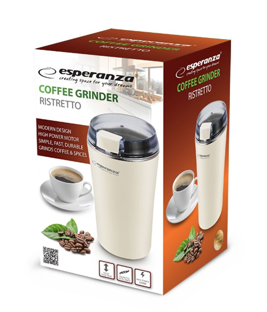 Esperanza EKC008W Ηλεκτρικός Μύλος Καφέ 160W με Χωρητικότητα 70gr Μπεζ - Image 3