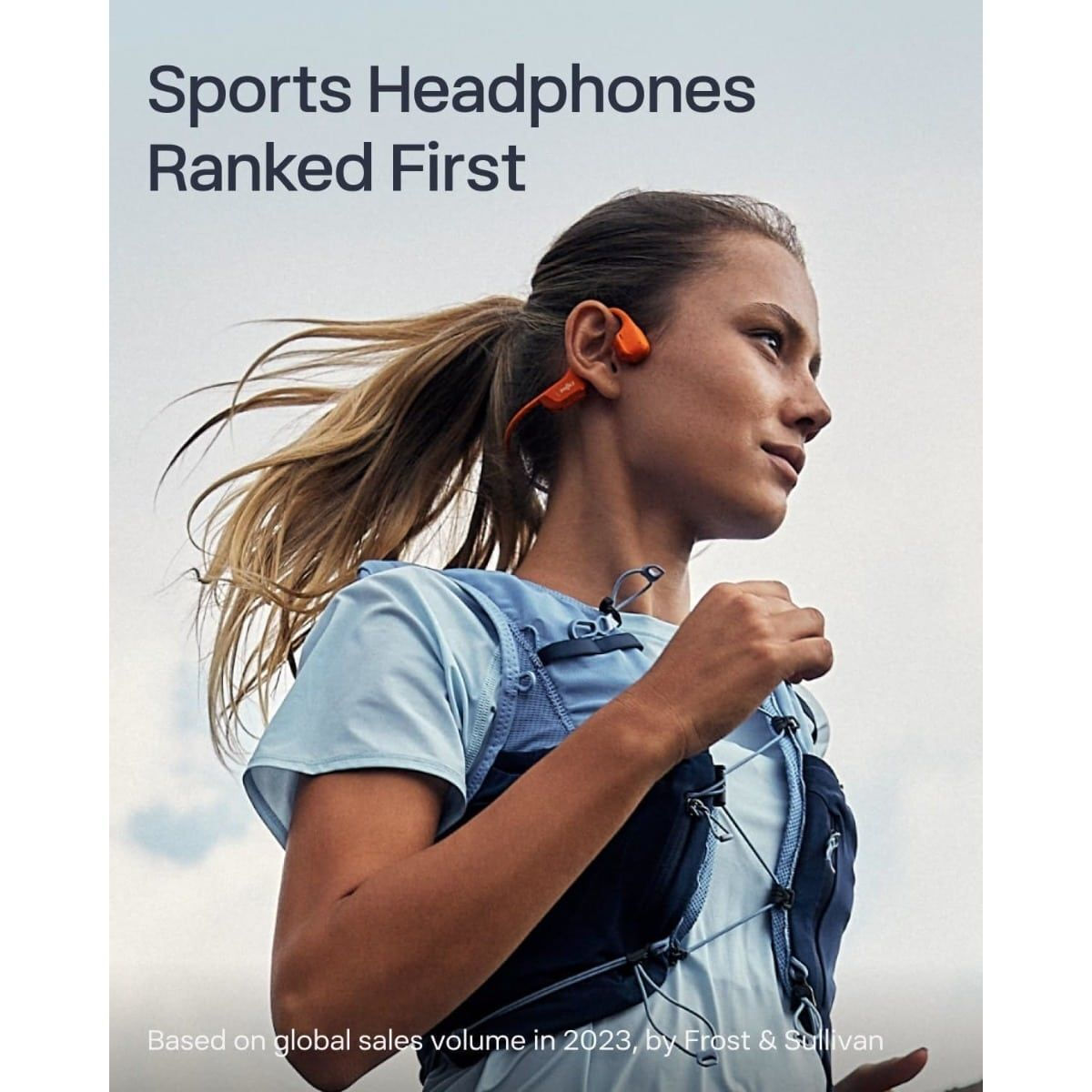 Shokz OpenRun Pro 2 Bone Conduction Bluetooth Handsfree Ακουστικά με Αντοχή στον Ιδρώτα Πορτοκαλί - Image 4