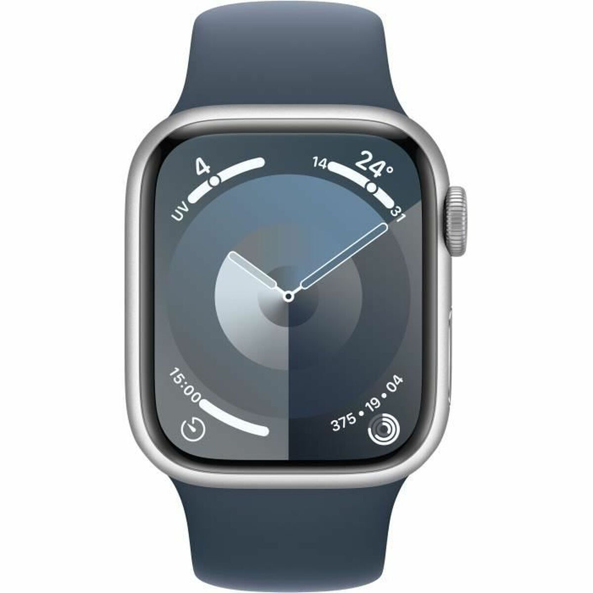 Apple Watch Series 9 Cellular 41mm Silver με Storm Blue Sport Band (M/L) - Image 2