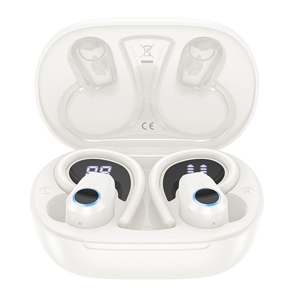 Hoco EQ8 In-ear Bluetooth Handsfree Ακουστικά με Θήκη Φόρτισης Milky White - Image 2