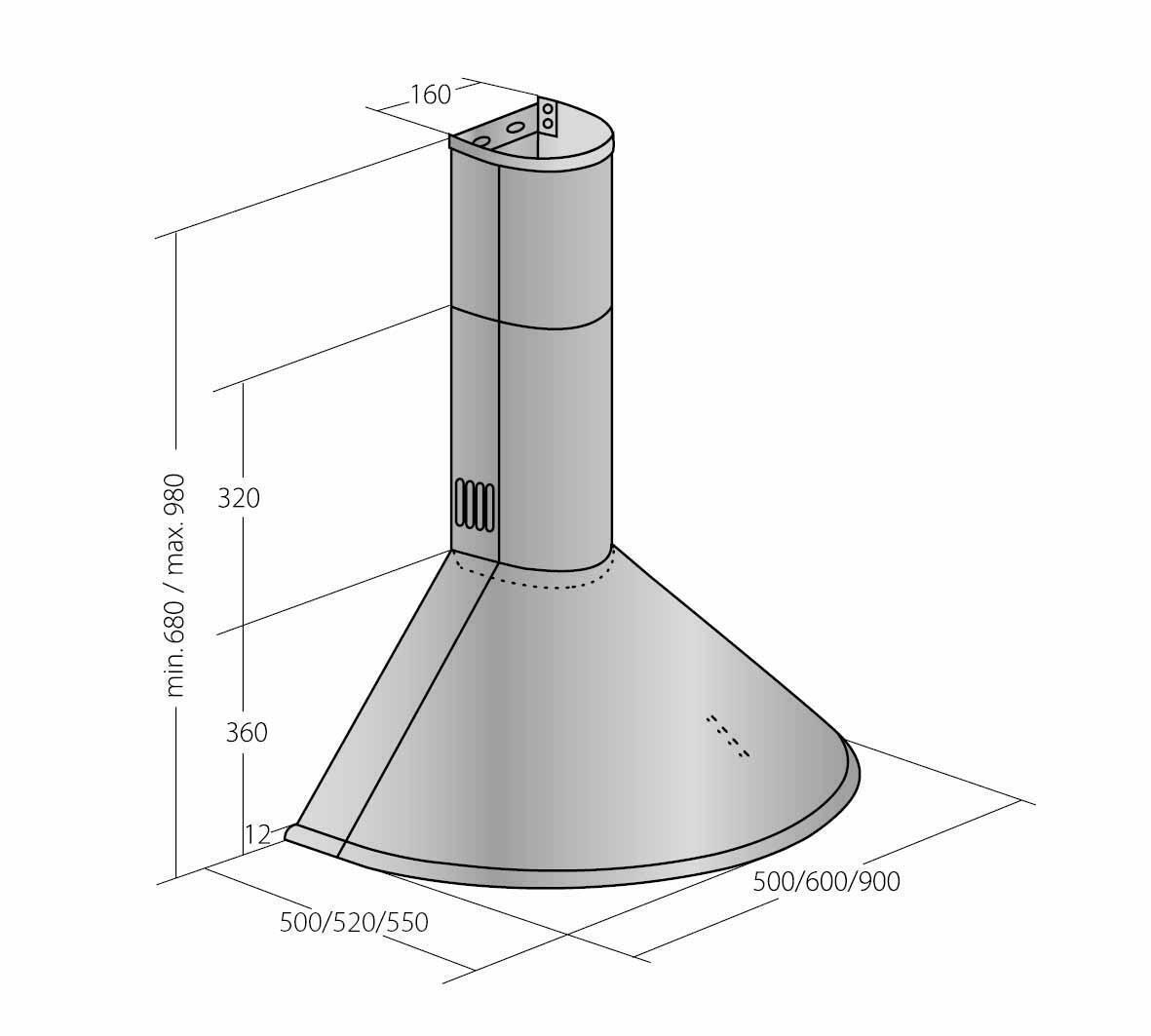 Akpo WK-4 Dandys GOLD Καμινάδα 50cm Μαύρη - Image 4