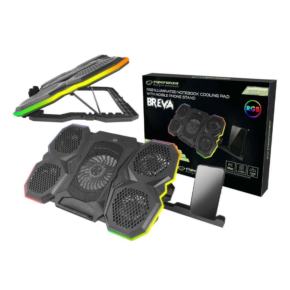 Esperanza Breva Cooling Pad με 5 Ανεμιστήρες και Φωτισμό - Image 5