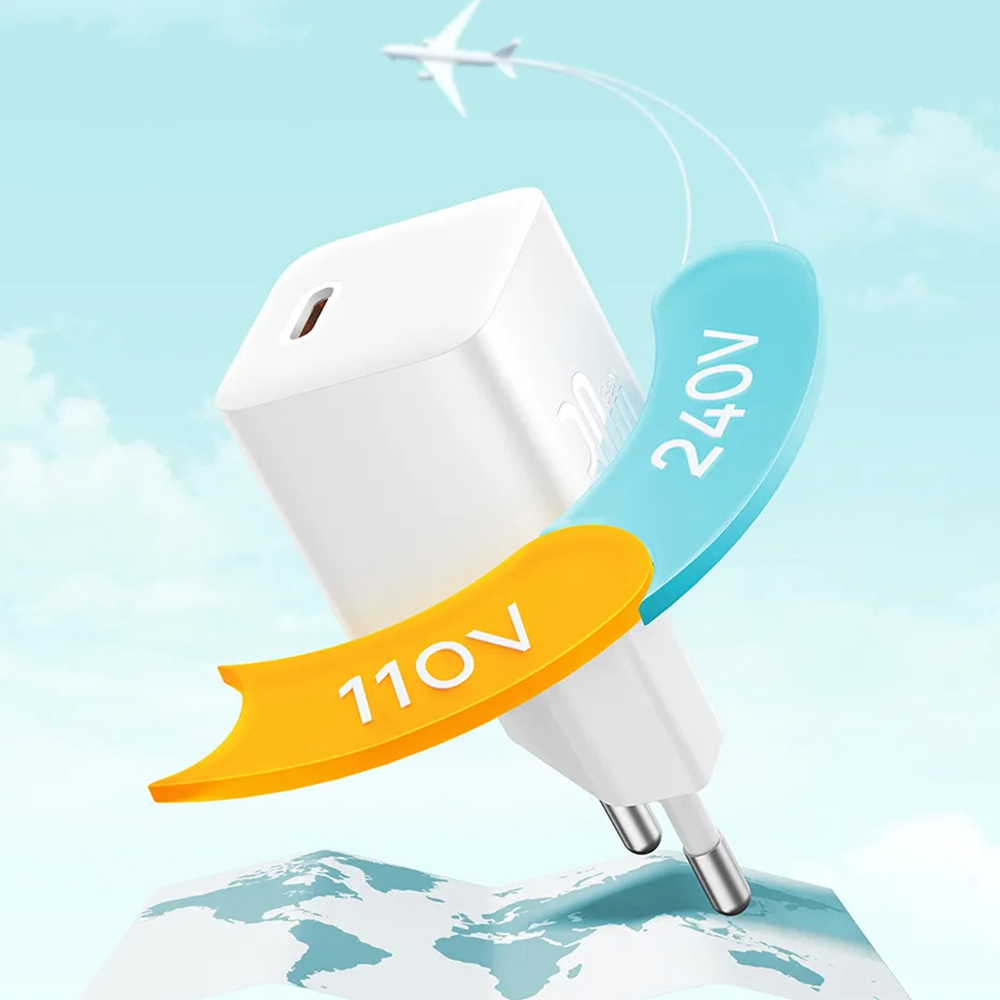 Baseus Φορτιστής GaN με Θύρα USB-C και Καλώδιο USB-C - USB-C 30W Moon White (Gan5) - Image 2
