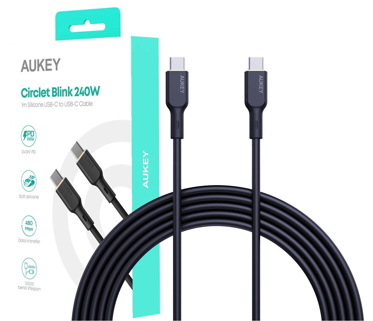 Aukey USB 2.0 USB-C male - USB-C 240W 1m (CB-SCC241)