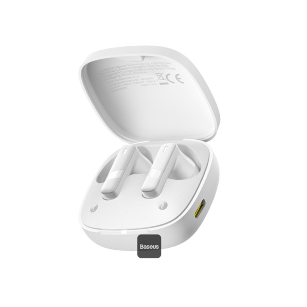 Baseus Bowie E20 In-ear Bluetooth Handsfree Ακουστικά με Αντοχή στον Ιδρώτα και Θήκη Φόρτισης Λευκά