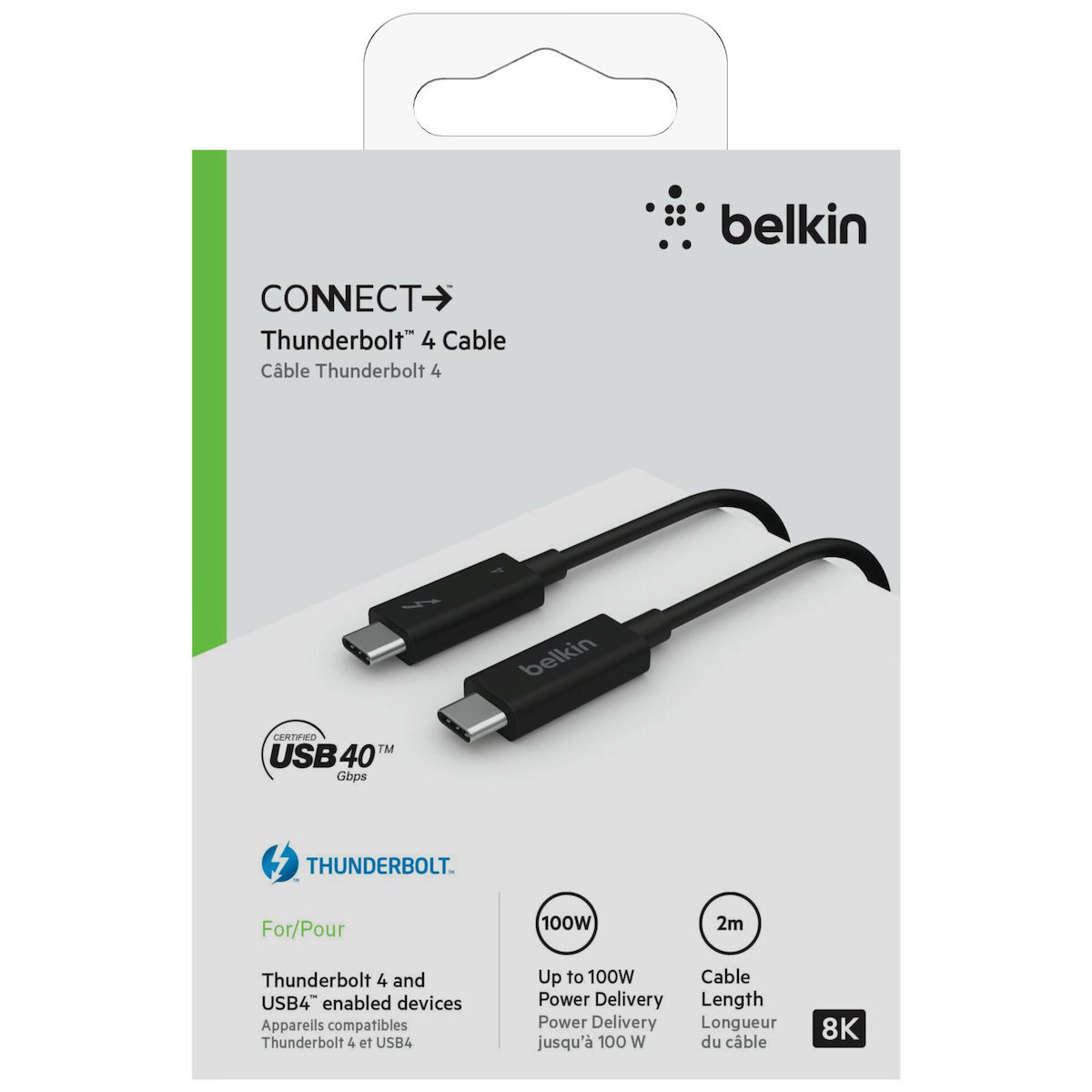 Belkin Thunderbolt 4 Cable 100W Μαύρο 0.8m (INZ002BT2MBK) - Image 10