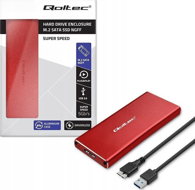 Qoltec Θήκη για Σκληρό Δίσκο M.2 SATA III με σύνδεση USB 3.0 σε χρώμα - Image 2