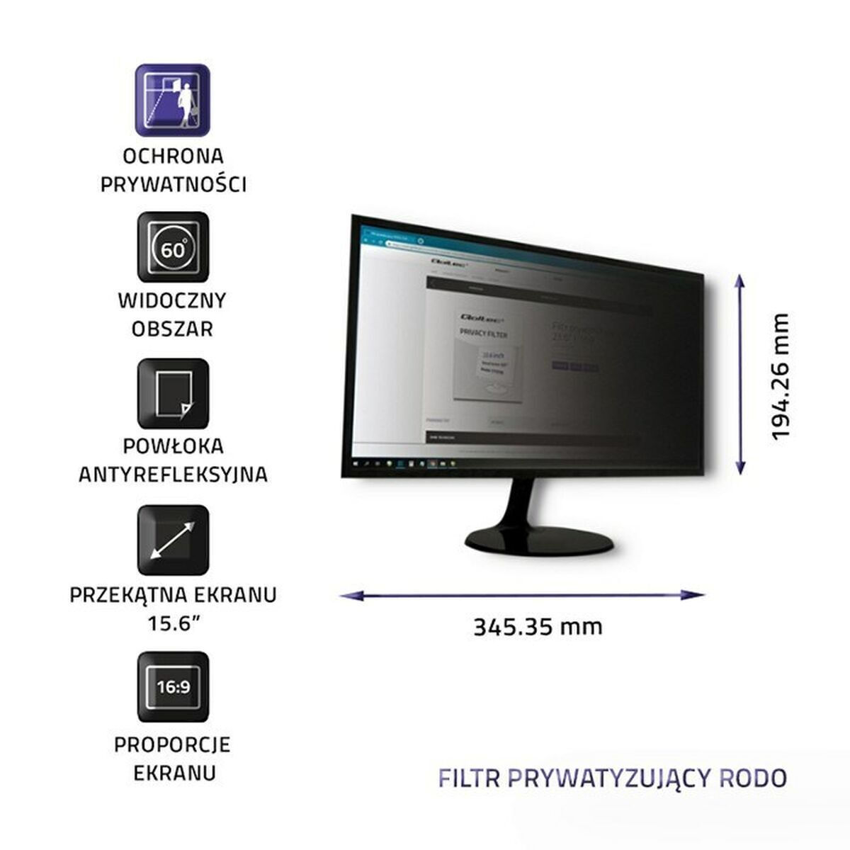 Qoltec Φίλτρο Οθόνης 51052