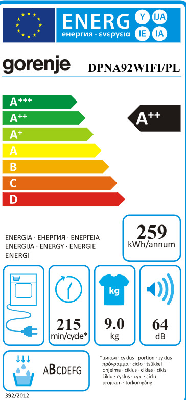 Gorenje 9kg A++ με Αντλία Θερμότητας DPNA92WIFI - Image 4