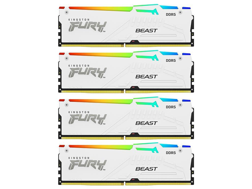 Kingston Fury Beast RGB DDR5 128GB RAM με 4x32GB Modules και Ταχύτητα 5200 για Desktop KF552C40BWAK4-128 - Image 2