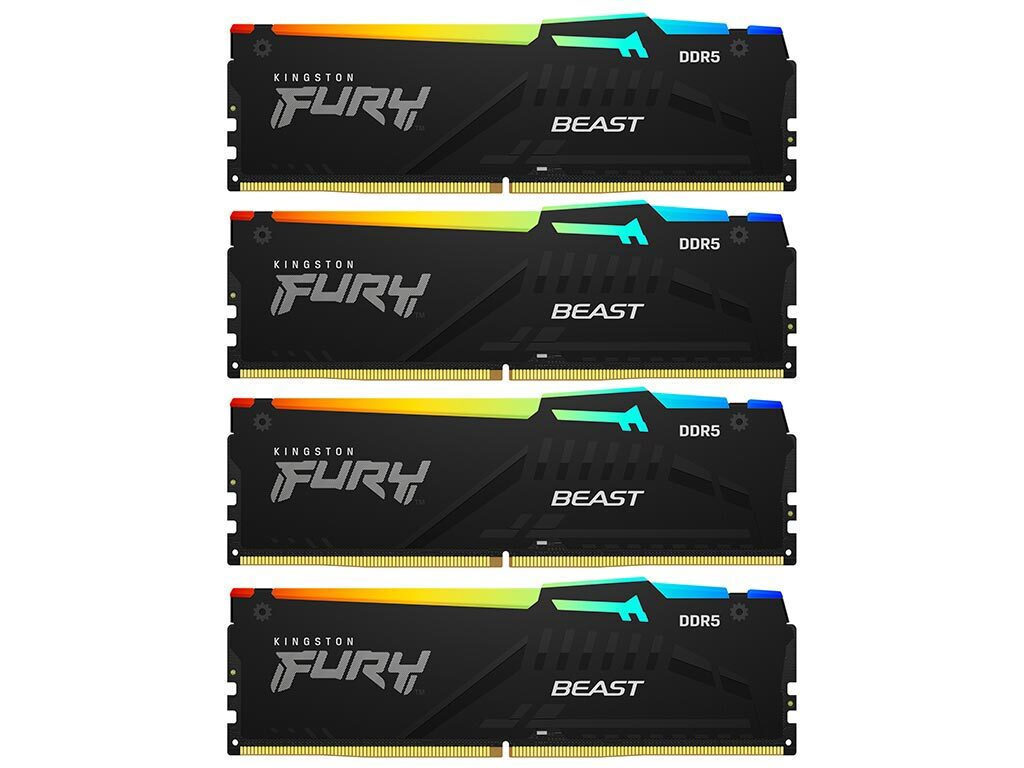 Kingston Fury Beast RGB DDR5 128GB RAM με 4x32GB Modules και Ταχύτητα 5600 για Desktop KF556C40BBAK4-128 - Image 2