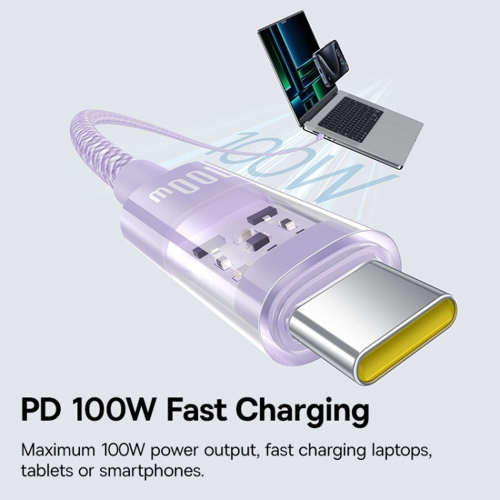 Baseus Charging USB 2.0 Cable USB-C male - USB-C 100W Μωβ 1m P10373000511-00 - Image 2